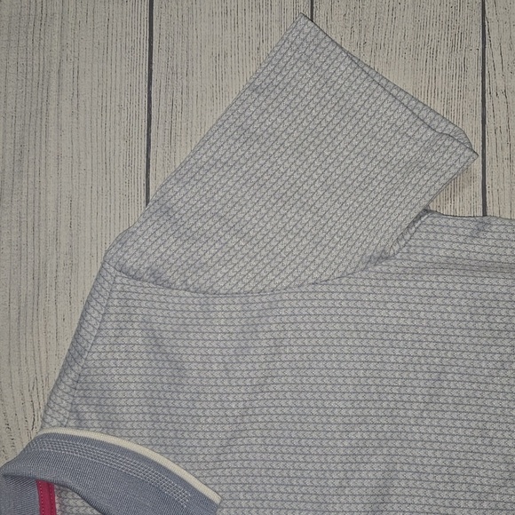 Guide London Men's Patterned Polo Shirt Light Blue/White Size L - Picture 5 of 10